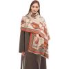 imageEXTREE Scarfs for Women Pashmina Silky Shawl Wrap for Evening Dressing Blanket Open Front Poncho CapeBeige 0ne