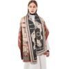 imageEXTREE Scarfs for Women Pashmina Silky Shawl Wrap for Evening Dressing Blanket Open Front Poncho CapeBeige 0ne