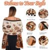 imageEXTREE Scarfs for Women Pashmina Silky Shawl Wrap for Evening Dressing Blanket Open Front Poncho CapeBeige Orange One