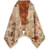 imageEXTREE Scarfs for Women Pashmina Silky Shawl Wrap for Evening Dressing Blanket Open Front Poncho CapeBeige Peony