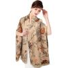 imageEXTREE Scarfs for Women Pashmina Silky Shawl Wrap for Evening Dressing Blanket Open Front Poncho CapeBeige Peony