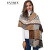 imageEXTREE Scarfs for Women Pashmina Silky Shawl Wrap for Evening Dressing Blanket Open Front Poncho CapeBlack Coffee