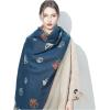 imageEXTREE Scarfs for Women Pashmina Silky Shawl Wrap for Evening Dressing Blanket Open Front Poncho CapeBlue and Brown Double Sided Multi Royal Horse
