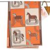 imageEXTREE Scarfs for Women Pashmina Silky Shawl Wrap for Evening Dressing Blanket Open Front Poncho CapeBritish Horse Orange