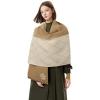 imageEXTREE Scarfs for Women Pashmina Silky Shawl Wrap for Evening Dressing Blanket Open Front Poncho CapeCamellia Khaki