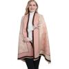 imageEXTREE Scarfs for Women Pashmina Silky Shawl Wrap for Evening Dressing Blanket Open Front Poncho CapeCamellia Powder Coffee