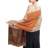 imageEXTREE Scarfs for Women Pashmina Silky Shawl Wrap for Evening Dressing Blanket Open Front Poncho CapeCashew Brown