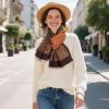 imageEXTREE Scarfs for Women Pashmina Silky Shawl Wrap for Evening Dressing Blanket Open Front Poncho CapeCashew Brown
