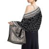 imageEXTREE Scarfs for Women Pashmina Silky Shawl Wrap for Evening Dressing Blanket Open Front Poncho CapeClassic Black and White
