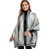 imageEXTREE Scarfs for Women Pashmina Silky Shawl Wrap for Evening Dressing Blanket Open Front Poncho CapeClover Milan