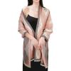imageEXTREE Scarfs for Women Pashmina Silky Shawl Wrap for Evening Dressing Blanket Open Front Poncho CapeClover Pink