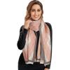 imageEXTREE Scarfs for Women Pashmina Silky Shawl Wrap for Evening Dressing Blanket Open Front Poncho CapeClover Pink