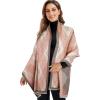 imageEXTREE Scarfs for Women Pashmina Silky Shawl Wrap for Evening Dressing Blanket Open Front Poncho CapeClover Pink