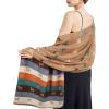 imageEXTREE Scarfs for Women Pashmina Silky Shawl Wrap for Evening Dressing Blanket Open Front Poncho CapeKhaki Pony