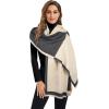 imageEXTREE Scarfs for Women Pashmina Silky Shawl Wrap for Evening Dressing Blanket Open Front Poncho CapeLetter H Black Rice