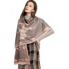 imageEXTREE Scarfs for Women Pashmina Silky Shawl Wrap for Evening Dressing Blanket Open Front Poncho CapeLight Purple Palace Horse