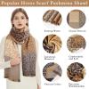 imageEXTREE Scarfs for Women Pashmina Silky Shawl Wrap for Evening Dressing Blanket Open Front Poncho CapeLoewe Camel