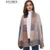imageEXTREE Scarfs for Women Pashmina Silky Shawl Wrap for Evening Dressing Blanket Open Front Poncho CapeMorandi Powder