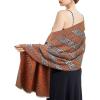 imageEXTREE Scarfs for Women Pashmina Silky Shawl Wrap for Evening Dressing Blanket Open Front Poncho CapeOrange One