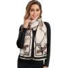 imageEXTREE Scarfs for Women Pashmina Silky Shawl Wrap for Evening Dressing Blanket Open Front Poncho CapeRice Coffee