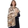 imageEXTREE Scarfs for Women Pashmina Silky Shawl Wrap for Evening Dressing Blanket Open Front Poncho CapeRoman Khaki