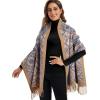 imageEXTREE Scarfs for Women Pashmina Silky Shawl Wrap for Evening Dressing Blanket Open Front Poncho CapeTotem Flower Camel