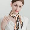 imageEXTREE Silk Feeling Scarf Medium Square Satin Head Scarf Sleeping Hair Wrapping for Women 275  275 inches Geometric lines