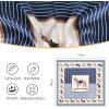 imageEXTREE Silk Feeling Scarf Medium Square Satin Head Scarf Sleeping Hair Wrapping for Women 275  275 inchesBack Horse Frame Blue