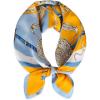 imageEXTREE Silk Feeling Scarf Medium Square Satin Head Scarf Sleeping Hair Wrapping for Women 275  275 inchesBadge Blue Border