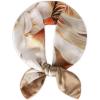 imageEXTREE Silk Feeling Scarf Medium Square Satin Head Scarf Sleeping Hair Wrapping for Women 275  275 inchesBig Lily Light Brown
