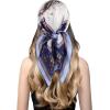 imageEXTREE Silk Feeling Scarf Medium Square Satin Head Scarf Sleeping Hair Wrapping for Women 275  275 inchesBlue Border Square Surround Carriage