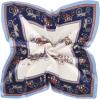 imageEXTREE Silk Feeling Scarf Medium Square Satin Head Scarf Sleeping Hair Wrapping for Women 275  275 inchesBlue Border Square Surround Carriage