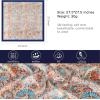 imageEXTREE Silk Feeling Scarf Medium Square Satin Head Scarf Sleeping Hair Wrapping for Women 275  275 inchesBlue Geometric Print