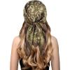 imageEXTREE Silk Feeling Scarf Medium Square Satin Head Scarf Sleeping Hair Wrapping for Women 275  275 inchesButterfly Kidney Green