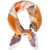 imageEXTREE Silk Feeling Scarf Medium Square Satin Head Scarf Sleeping Hair Wrapping for Women 275  275 inchesCarriage Orange