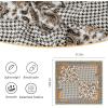 imageEXTREE Silk Feeling Scarf Medium Square Satin Head Scarf Sleeping Hair Wrapping for Women 275  275 inchesCashew Houndstooth