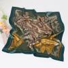 imageEXTREE Silk Feeling Scarf Medium Square Satin Head Scarf Sleeping Hair Wrapping for Women 275  275 inchesChunxi Green