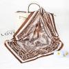 imageEXTREE Silk Feeling Scarf Medium Square Satin Head Scarf Sleeping Hair Wrapping for Women 275  275 inchesCurry Mit Cashewblten