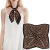 imageEXTREE Silk Feeling Scarf Medium Square Satin Head Scarf Sleeping Hair Wrapping for Women 275  275 inchesDark Brown
