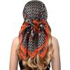 imageEXTREE Silk Feeling Scarf Medium Square Satin Head Scarf Sleeping Hair Wrapping for Women 275  275 inchesDark Brown Arc De Triomphe