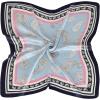 imageEXTREE Silk Feeling Scarf Medium Square Satin Head Scarf Sleeping Hair Wrapping for Women 275  275 inchesFeather Cashew Blue