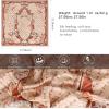 imageEXTREE Silk Feeling Scarf Medium Square Satin Head Scarf Sleeping Hair Wrapping for Women 275  275 inchesLight Brown Double Ring