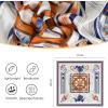 imageEXTREE Silk Feeling Scarf Medium Square Satin Head Scarf Sleeping Hair Wrapping for Women 275  275 inchesNautical Blue