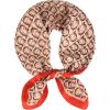 imageEXTREE Silk Feeling Scarf Medium Square Satin Head Scarf Sleeping Hair Wrapping for Women 275  275 inchesOrange Semicircle Pattern