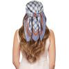 imageEXTREE Silk Feeling Scarf Medium Square Satin Head Scarf Sleeping Hair Wrapping for Women 275  275 inchesPlaid Blue