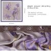 imageEXTREE Silk Feeling Scarf Medium Square Satin Head Scarf Sleeping Hair Wrapping for Women 275  275 inchesPurple Oriole