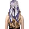 imageEXTREE Silk Feeling Scarf Medium Square Satin Head Scarf Sleeping Hair Wrapping for Women 275  275 inchesPurple Oriole