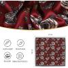 imageEXTREE Silk Feeling Scarf Medium Square Satin Head Scarf Sleeping Hair Wrapping for Women 275  275 inchesRed Flower
