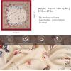 imageEXTREE Silk Feeling Scarf Medium Square Satin Head Scarf Sleeping Hair Wrapping for Women 275  275 inchesShell Flower Khaki