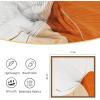imageEXTREE Silk Feeling Scarf Medium Square Satin Head Scarf Sleeping Hair Wrapping for Women 275  275 inchesSunset Orange